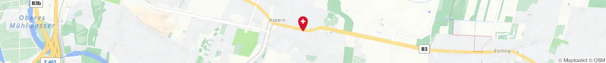 Kartendarstellung des Standorts für Apotheke Zum Löwen von Aspern in 1220 Wien